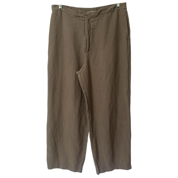 Chico’s Linen Silk Wide Leg Cropped Lagenlook Contemporary Minimalist Pants 3 - Picture 1 of 9